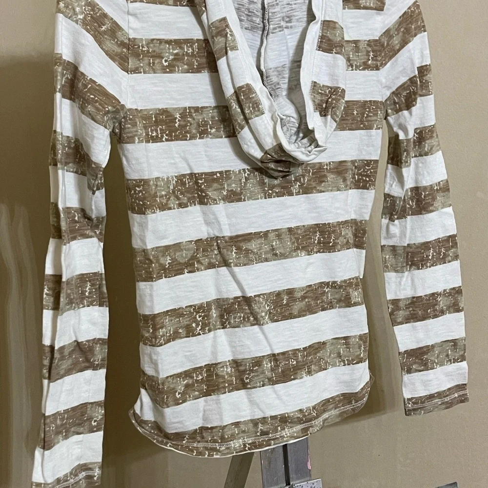 JUSTICE SZ 12 STRIPED SPARKLE PEACE HOODIE